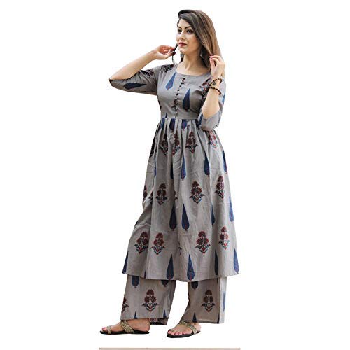 annie fashions women's cotton printed kurti palazzo set