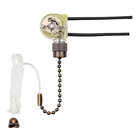 Westinghouse 7728700 Fan Light Switch With Antique Brass Pull