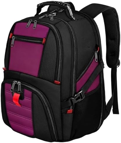 Amazon.com: SHRRADOO Extra Large 50L Travel Laptop Backpack with  combination lock, College Backpack Airline Approved Business Work Bag Fit 17  Inch Laptops for Men Women,Purple : Electronics
