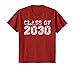 Kids Class of 2030 - Vintage/Retro Future Graduate Tee Shirt 6 Cranberry