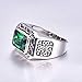 BONLAVIE Mens Emerald Ring 6.85ct 8X12mm Radiant Cut Created Emerald Ring for Men 925 Sterling Silver Rings for Men Wedding Engagement Band Size 13