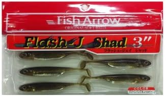 Fish Arrow Flash-J Shad 3" 7pcs #01 Green pumpkin Silver