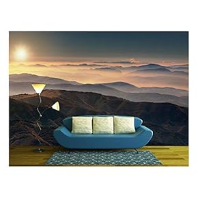 View from The Mountain Stara Planina in Serbia at Idyllic Sunrise Above The Clouds. - Removable Wall Mural | Self-Adhesive Large Wallpaper - 66x96 inches