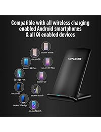 Qi   Cargador rápido inalámbrico   mejor soporte de carga para Apple iPhone 8 8 Plus, X, Samsung Galaxy Note s y muchos más.   Almohadillas de receptor de teléfono inalámbrico   Exclusivo cargador de 2 bobinas + 1 año de garantía.