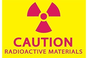 ZING 1928S Eco Label, Caution Radioactive Materials, Recycled Polystyrene Self Adhesive, 5" H x 7" W, Magentaon Yellow (Pack 