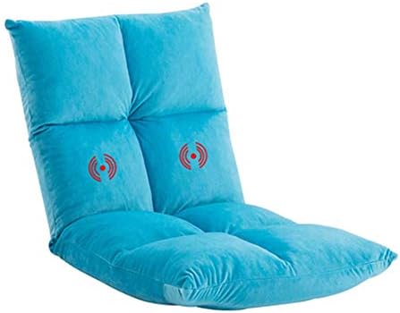 Seat Cushion Floor Folding Sofa with USB Interface with Massage Gaming Chair Lounger Adjustable Sleeper Bed Couch Recliner Chair Pad (Color : Blue)
