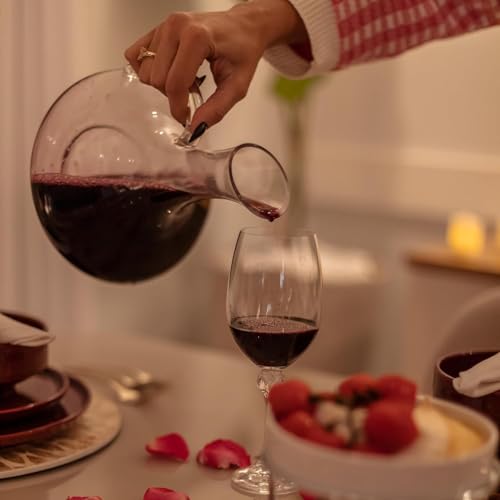 Kit de Vinho Premium com Decanter de Vidro 1500ml e Acessórios – Bico Dosador, Tampa Hermética, Anel Anti-Gotas e Cortador de Lacre – Presente Elegante