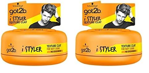 Schwarzkopf got2b iStyler, Long Lasting Hold, No White Residue, Silicone Free, Texture Matt Finish Hair Clay 75ml (Pack of 2)