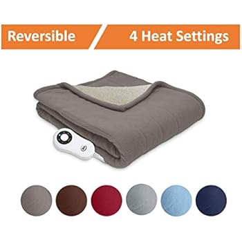 Amazon.com: Serta | Reversible Sherpa / Fleece Heated Electric Throw