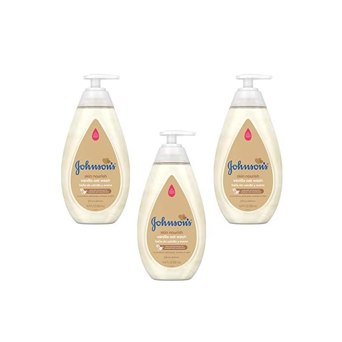 Johnson's Baby Skin Nourishing Baby Wash, Vanilla & Oat Extract, 16.9 Fl Oz