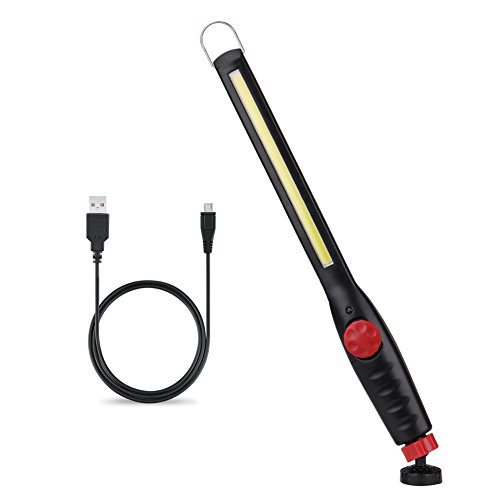 Eletorot USB Rechargeable Work Light, COB 400-700 Lumens Work Lamp, LED Work Lamp with Magnetic Base, Inspection lamp for Car Repairing, Household Using, Outdoor Camping and Emergency Cases(Black)