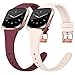 Tobfit Silicone Slim Bands Compatible for Fitbit Versa 2/Versa/Lite/SE, Narrow & Thin Sport Wristbands with Metal Buckle for Women/Men, Wine Red/Sand Pink, Small