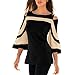 CUCUHAM Women Cold Shoulder Long Sleeve Sweatshirt Pullover Tops Blouse Shirt(Black,US:12/CN:XXL)