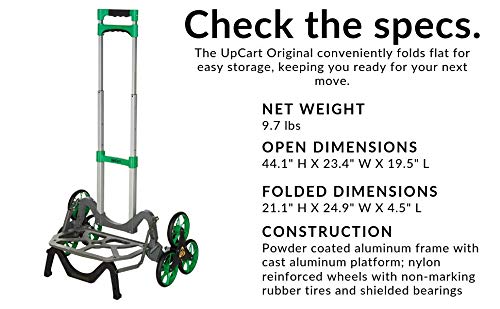 UpCart Original Green 100lb Capacity Stair Climbing Folding Hand Cart
