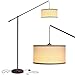 Brightech Hudson 2 - Contemporary Arc Floor Lamp Stands Up Over The Couch from Behind - Hanging Pendant Light, Alexa Compatible - Mid Century Modern Living Room Lamp - W. LED Bulb - Oil Rubbed Bronze primary