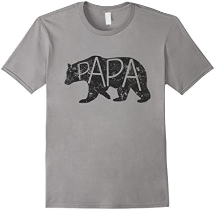 Mens Papa Bear Gift For Dad Hight Quality T-shirt XL Slate