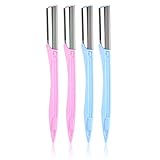 Uharbour Stainless Steel Eyebrow Razor and Shaper, Grooming Shavers(Pack of 4pcs), Perfect Christmas Gift for Men and Women.
