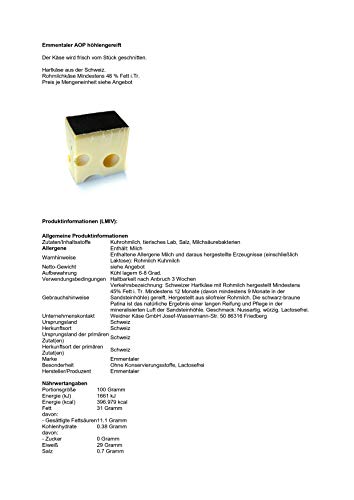 Original Schweizer Käse Emmentaler AOP 500g höhlengereift Felsenemmentaler KÜHLBOX-Versand mit Styroporbox und… – Bild 5