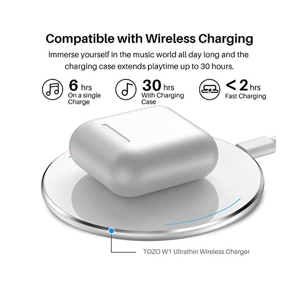 TOZO-T6-True-Wireless-Earbuds-Bluetooth-Headphones-Touch-Control-with-Wireless-Charging-Case-IPX8-Waterproof-TWS-Stereo-Earphones-in-Ear-Built-in-Mic-Headset-Premium-Deep-Bass-for-Sport-White TOZO T6 True Wireless Headphones Bluetooth Earbuds Touch Control with Wireless Charging Case IPX8 Waterproof Stereo…