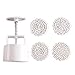 Zicome Round Moon Cake Mold with 4 Stamps, Flowers Design, White