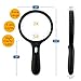 Pilos 5.5 Inch Extra Large Magnifying Glass with 3 LED Light, Nydotd 2X 5X Zoom Lens Illuminated Jumbo Handheld Lighted Magnifier for Reading Low Vision Macular Degeneration Craft and Hobby, Black