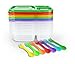 3 Compartment Meal Prep Containers - Premium BPA Free, Cute Reusable Lunch Box Portion Control - Microwave Freezer Safe w/ (Easy to Remove) Colored Lids + 7 Bonus Sporks | Plastic Divided Food Storage