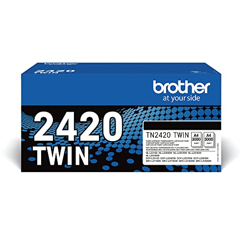 Brother Original TN2420TWIN Bundle mit 2 Tonern, schwarz, ca. 6000 Seiten, für MFCL2710DW/MFCL2710DN/MFCL2730DW/MFCL2750DW/DCPL2510D/DCPL2550DN/HLL231