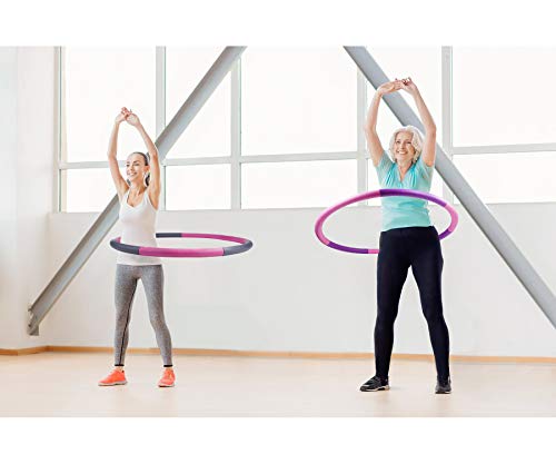 NEOWEEK | Upgraded | Weighted Hula Hoops for Exercise - 3lb, Professional Adult Hula Hoop for Weight Loss (Purple) - Thumbnail 6