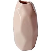 Mekenluo Ceramic Pink Small Vase, Minimalist Style Flower Vase for Bedroom, Living Room, Dining Table, Bookshelf, Mantel and Centerpieces