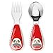 Skip Hop Baby Zoo Little Kid and Toddler Fork and Spoon Utensil Set, Multi Pia Panda