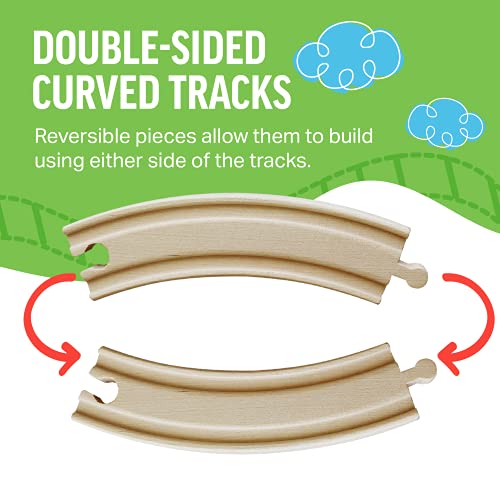 Tiny Conductors Wooden Train Set 52Piece Train Track Collection