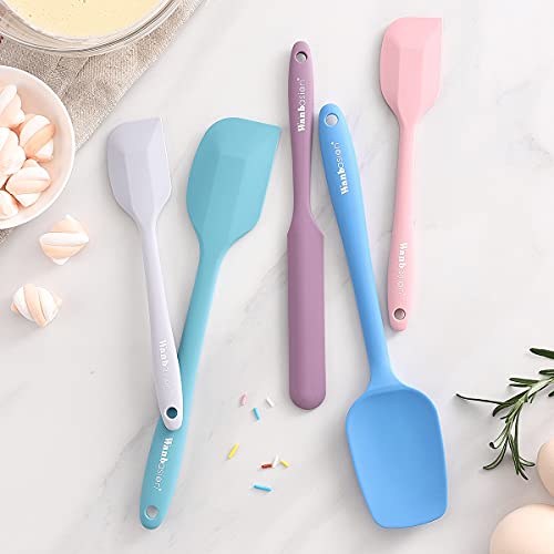 Wanbasion Colorful 5 Piece Rubber Spatula Set Heat Resistant, Silicone