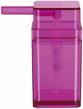 Spirella Cubo Clear Fuchsia Soap Dispenser, Polystyrol