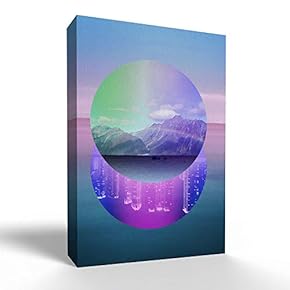 Canvas Wall Art - Galaxy Colorful Super Big Blue Moon for Living Room - Modern Home Art Stretched and Framed Ready to Hang - 12x18 inches