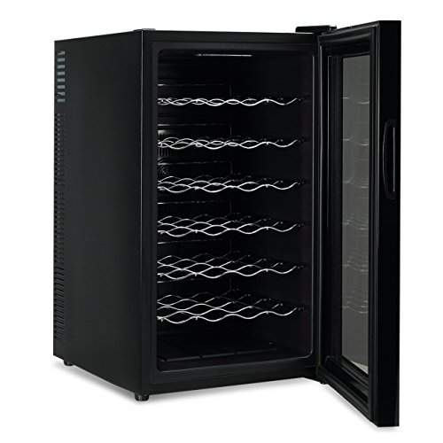 DELLA 24-Bottle Wine Cooler Chiller Freestanding Fridge Quiet Operation Wine Cellar Adjustable Temperature, Black
