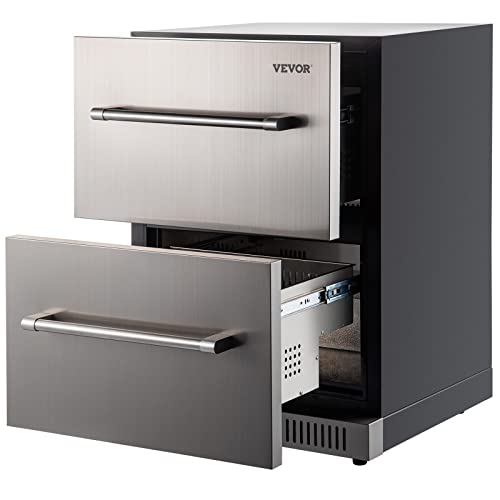 VEVOR 24'' Builtin Beverage Cooler, Stainless Steel Beverage