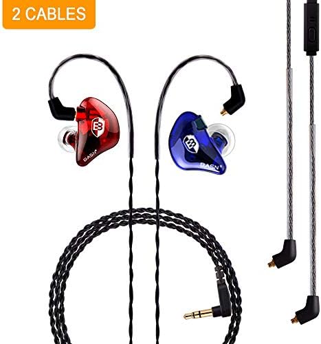 BASN Professional in-Ear Monitor Headphones for Singers Drummers Musicians with MMCX Connector Earphones