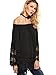 ROMWE Women's Off Shoulder Floral Lace Long Sleeve T-shirt Blouse Top