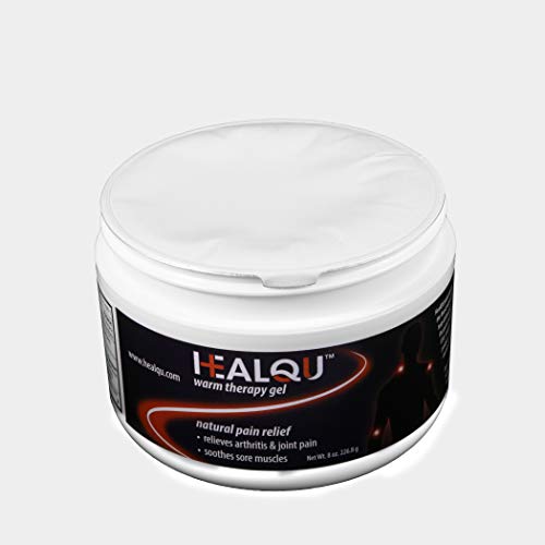 Pain Relief Gel by HealQu, 8oz Warm Therapy Natural Pain Relieving Gel for Knee, Joint & Back Pain, Long-Lasting Topical Pain Reliever.