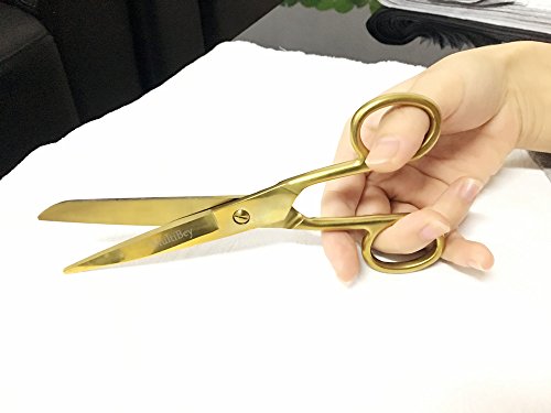 MultiBey 7" Straight Recycled Stainless Steel Scissors Copper Gold Fabric or Paper Shears