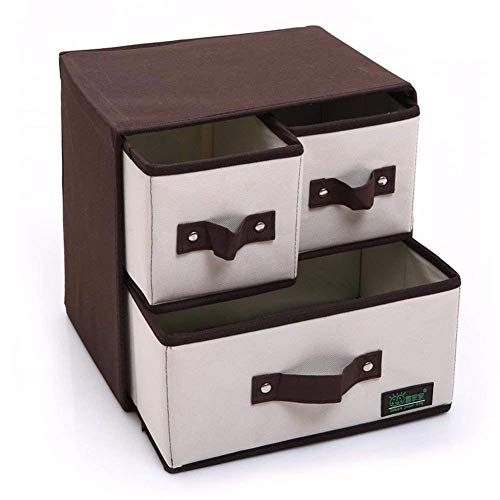 Pullic Oxford Cloth Storage Boxes Clothing and Blankets Underwear Socks and Coffee-Colored 3-30 23 30CM (Size : 3-302330cm) - Thumbnail 4