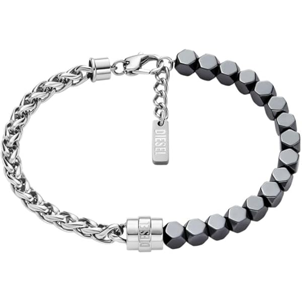アクセサリー Diesel bracelet men's Amazon.com: Diesel Men's Leather Bracelet, Color: Black (Model