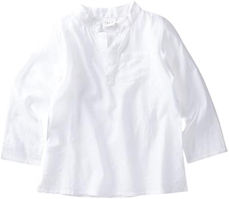 Azul Unisex Baby White Solid Color Long Sleeved Urban Trendy Tunic 18-24M