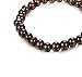 ORAZIO 4Pcs Wooden Beaded Bracelet Leather Braided Bangle for Men and Women Elastic 5-8MM Beads