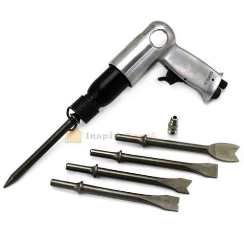 heavy duty Air hammer with 5pc chisel kit for chipping riveting cutting piercing