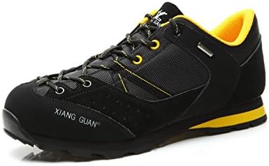 Mens Lightweight Leather And Techlite Hiking Shoes Walking On Outdoor Sports Shoes Black