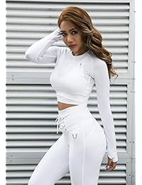 V LOVEFIT - Camisas deportivas de manga larga para mujer
