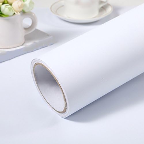 PVC Wallpaper Frosted Pure White Self Adhesive Furniture Waterproof Sticker 500X60cm
