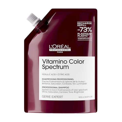 L'Oréal Professionnel Shampoo für Farbbrillanz mit Glass Hair Effekt bei coloriertem Haar, Mit Ferula- & Zitronensäure, Vegan, Serie Expert, Vitamino Color Spec