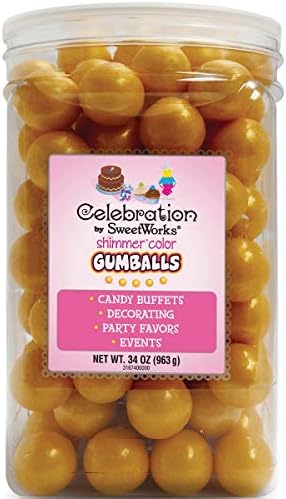 Sweetworks Celebrations By Gumballs 34oz-Shimmer (TM) Gold